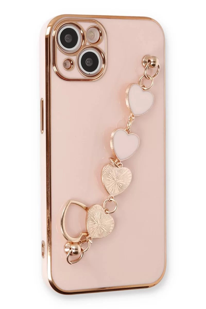 Newface Apple iPhone 14 Kılıf Esila Silikon - Pudra