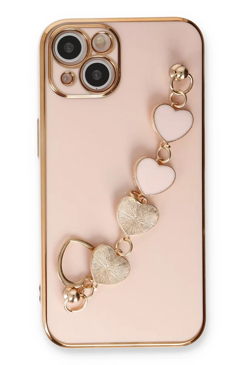 Newface Apple iPhone 14 Kılıf Esila Silikon - Pudra
