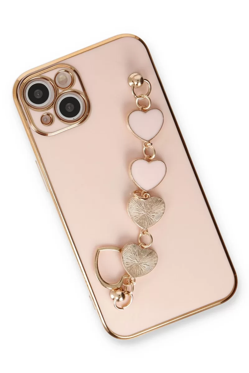 Newface Apple iPhone 14 Kılıf Esila Silikon - Pudra
