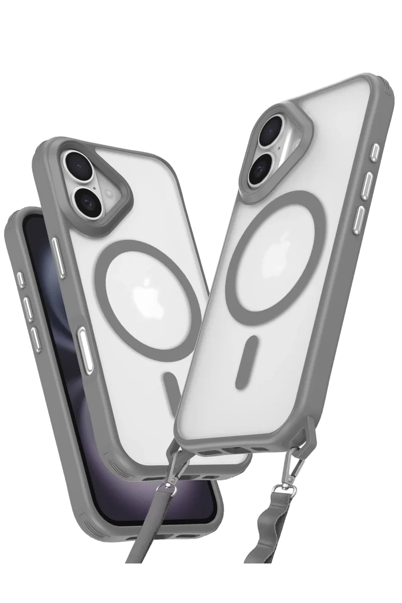 Newface Apple iPhone 16 Kılıf Enka Magsafe Silikon Kılıf - Titan Gri