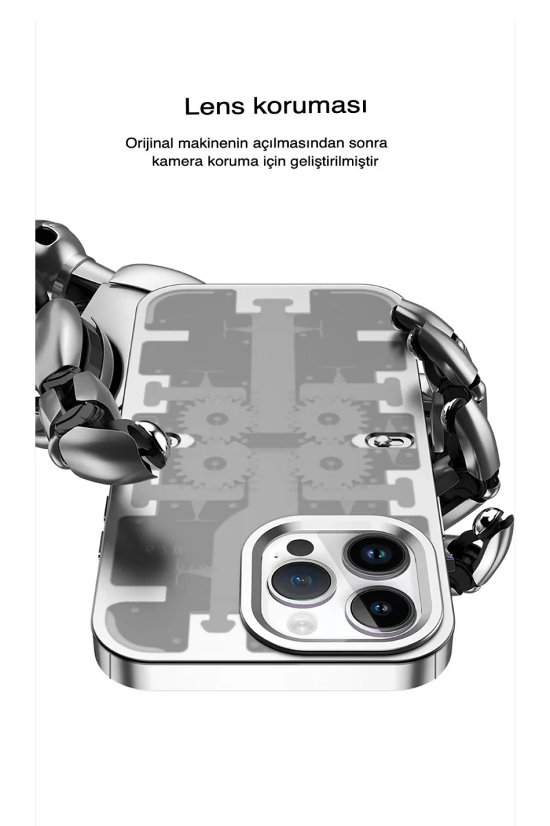 Newface Apple iPhone 13 Pro Kılıf Mekanik Bumper Kapak - Derin Mor