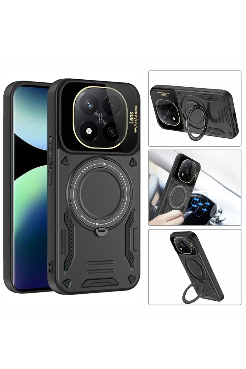 Newface Xiaomi Redmi Note 14 Pro 4G Kılıf Joy Lens Standlı Kapak - Mor