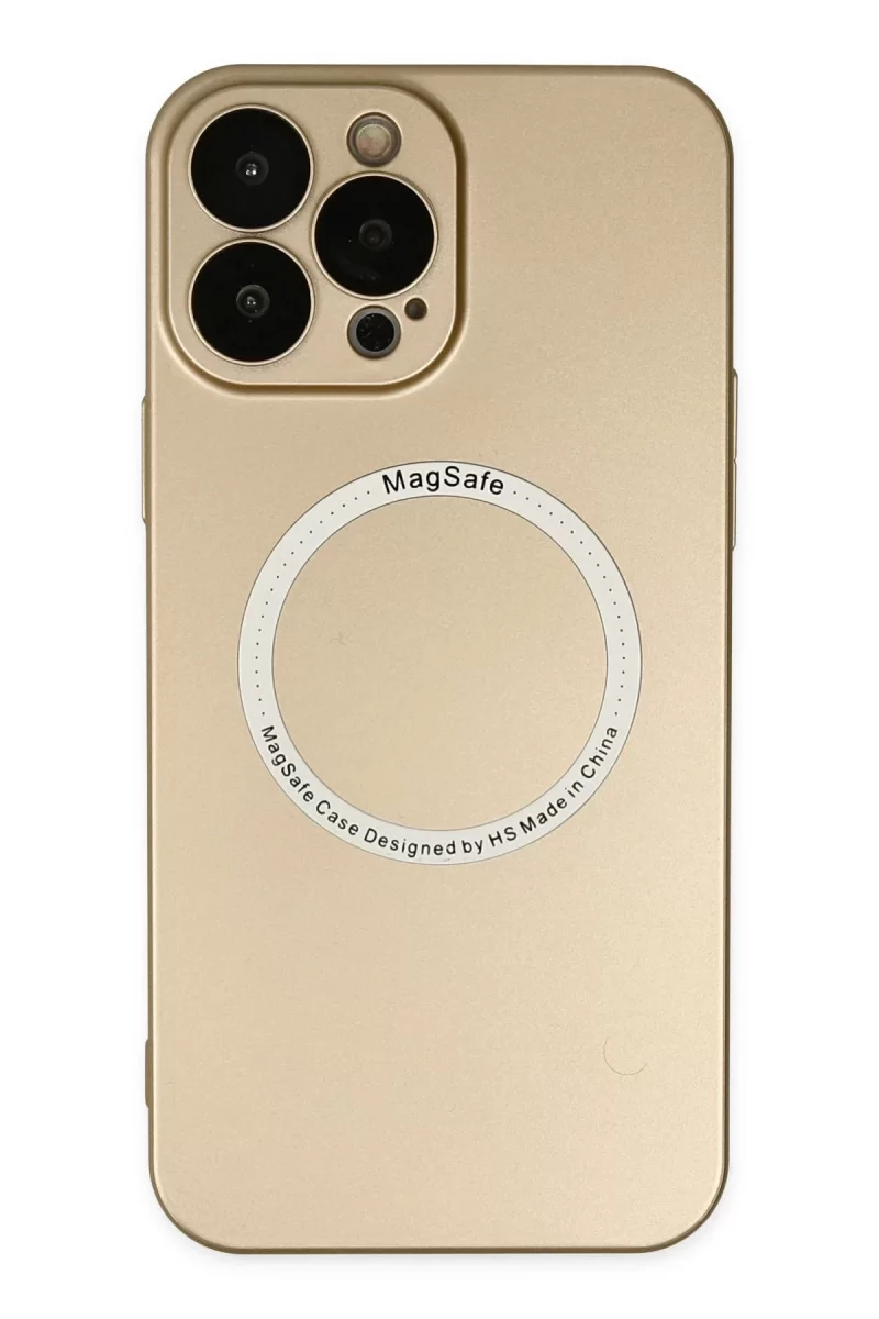 Newface Apple iPhone 14 Pro Max Kılıf Jack Magneticsafe Lens Silikon - Gold