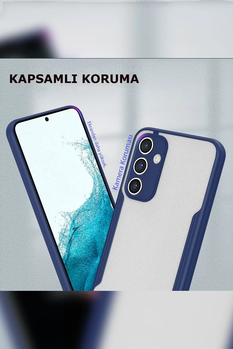 Newface Samsung Galaxy A24 4G Kılıf Platin Silikon - Mavi