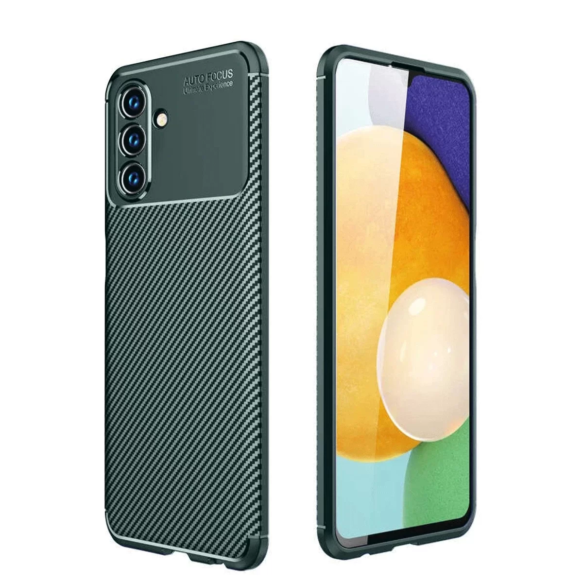 Newface Samsung Galaxy A36 Kılıf Auto Focus Karbon Kapak - Koyu Yeşil