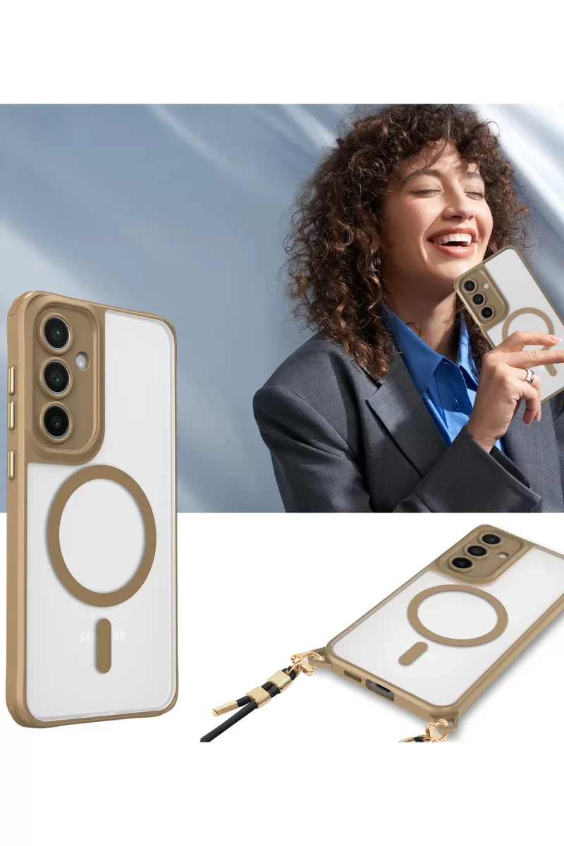 Newface Samsung Galaxy S25 Kılıf Enka Magsafe Silikon Kılıf - Lacivert