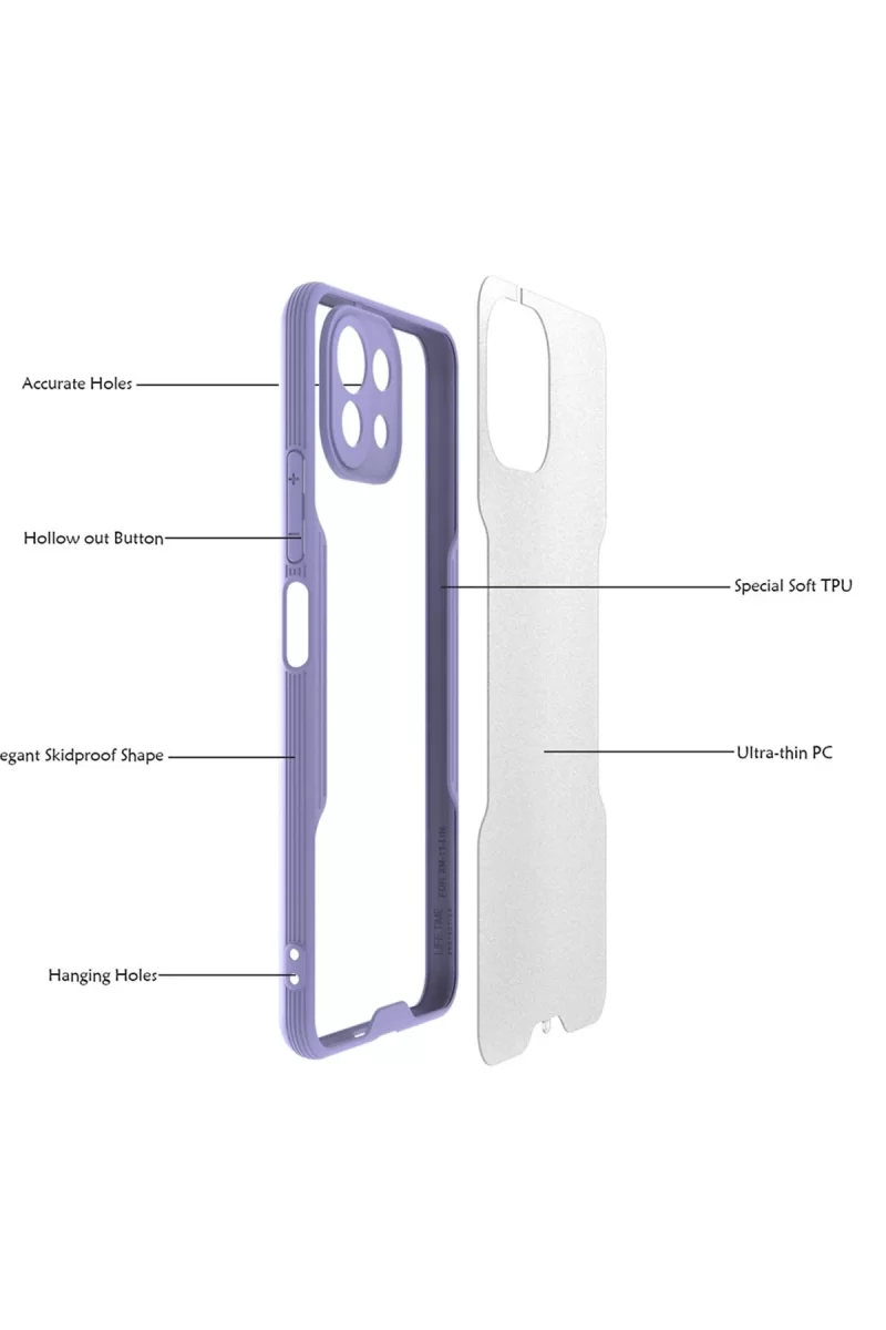 Newface Xiaomi Mİ 11 Lite Kılıf Platin Silikon - Lila
