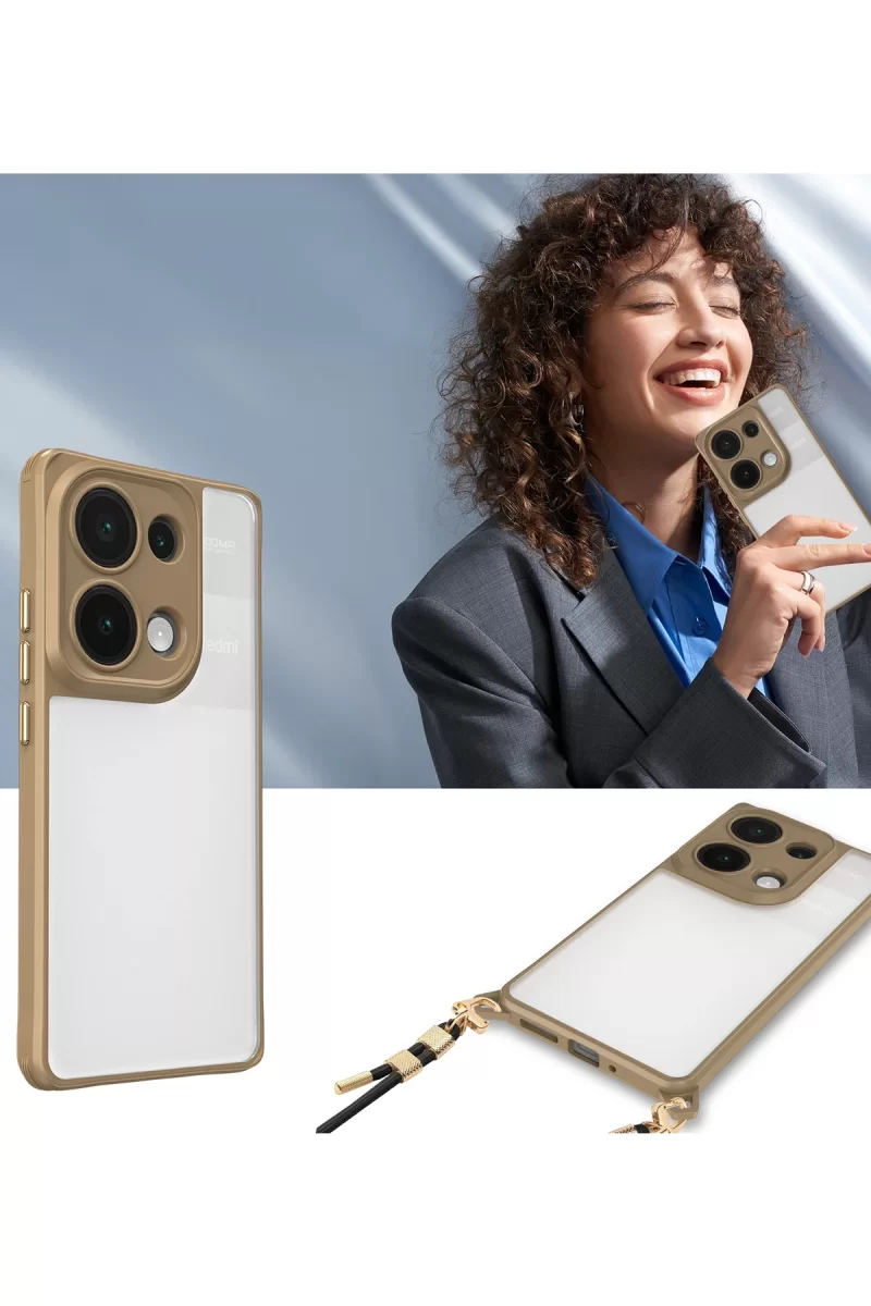 Newface Xiaomi Redmi Note 13 Pro 5G Kılıf Penta Silikon Kılıf - Çöl Titanyum