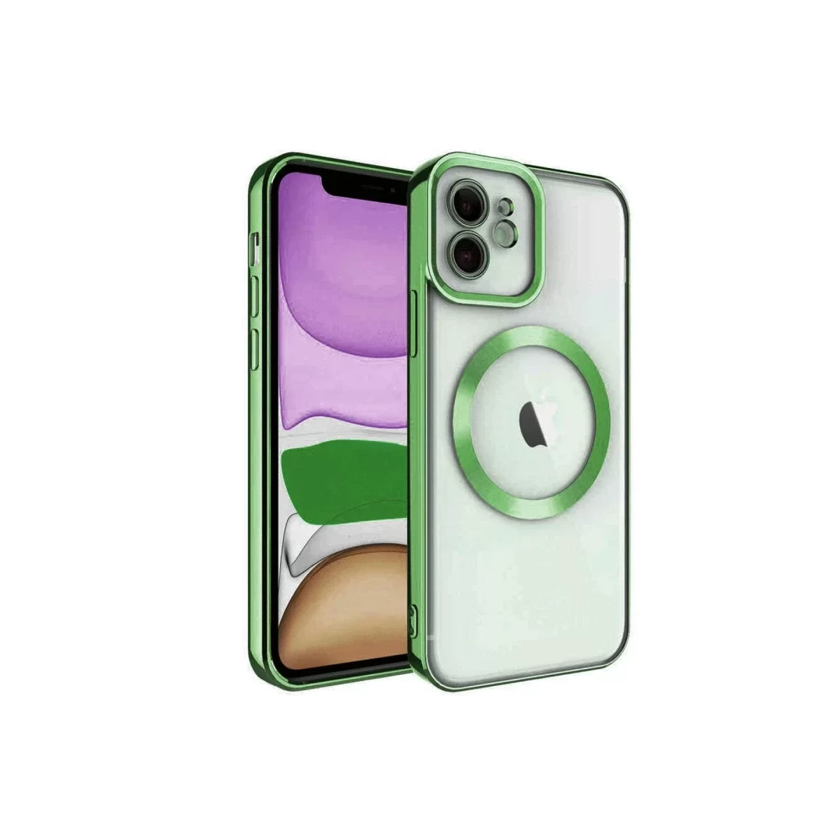 Newface Apple iPhone 11 Kılıf Kross Magneticsafe Kapak - Koyu Yeşil