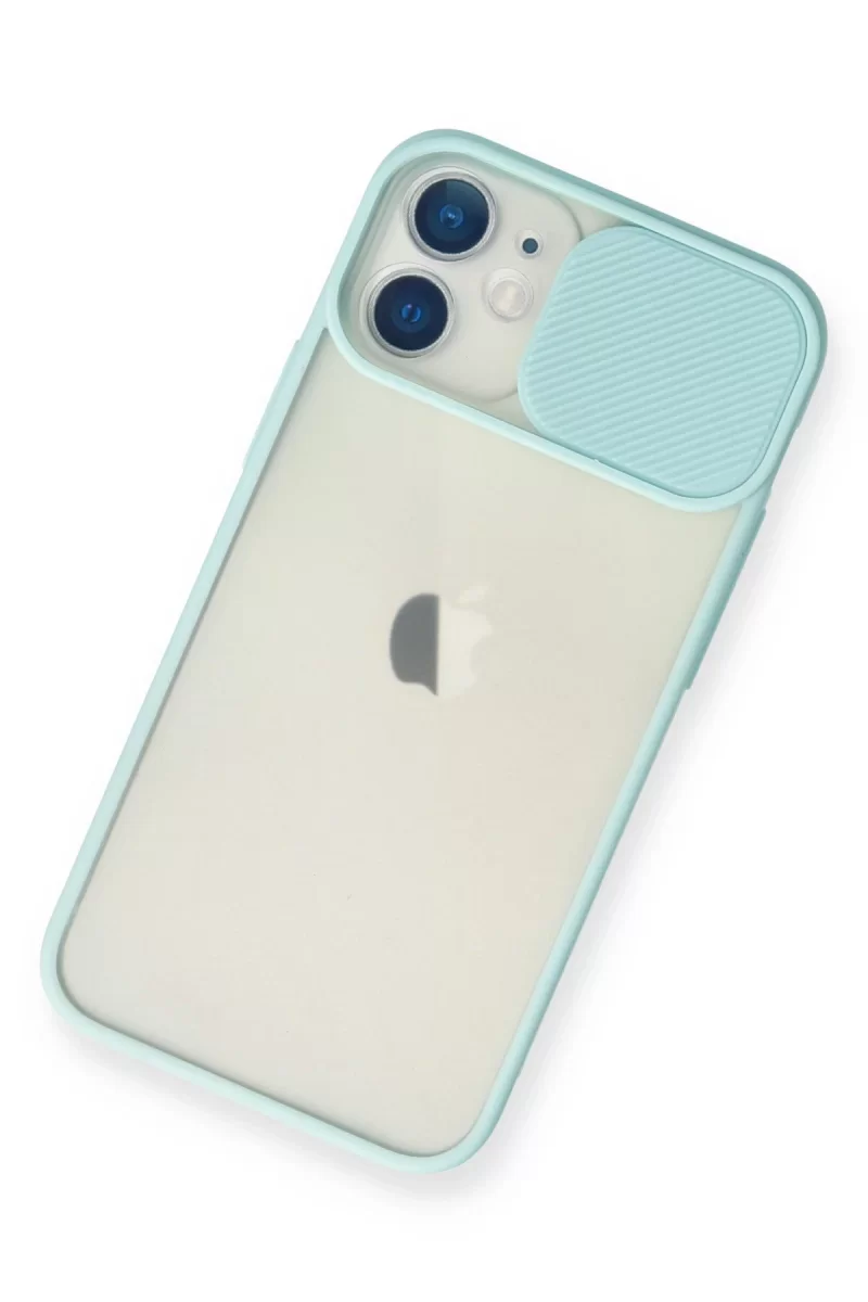 Newface Apple iPhone 11 Kılıf Palm Buzlu Kamera Sürgülü Silikon - Turkuaz