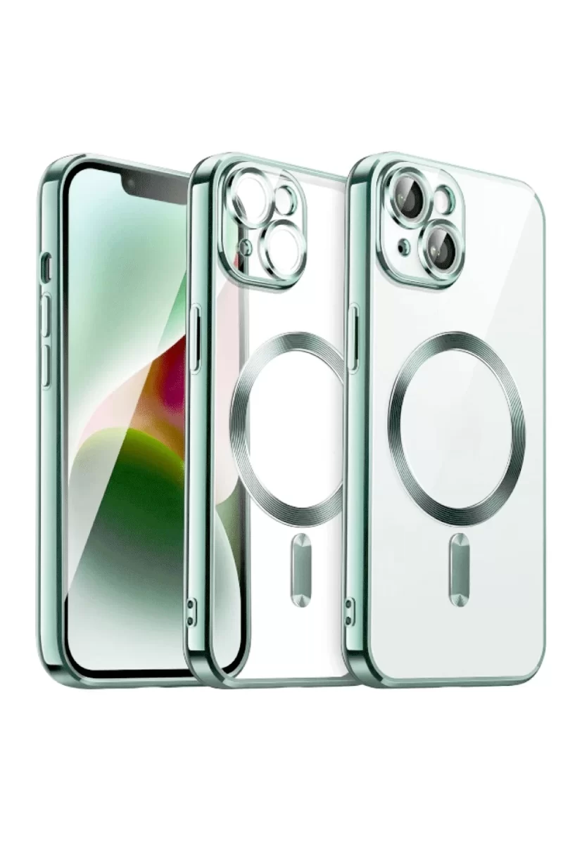 Newface Apple iPhone 15 Kılıf Kross Magneticsafe Kapak - Açık Yeşil
