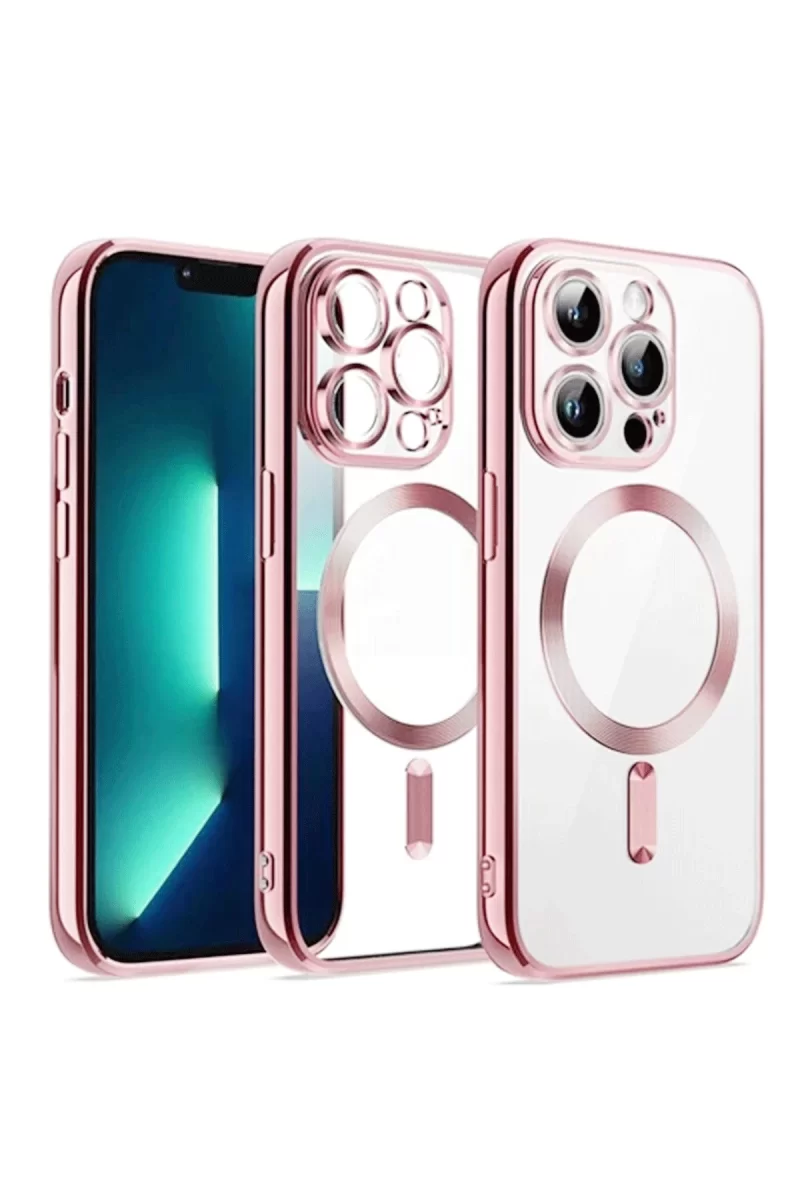 Newface Apple iPhone 15 Kılıf Kross Magneticsafe Kapak - Pembe
