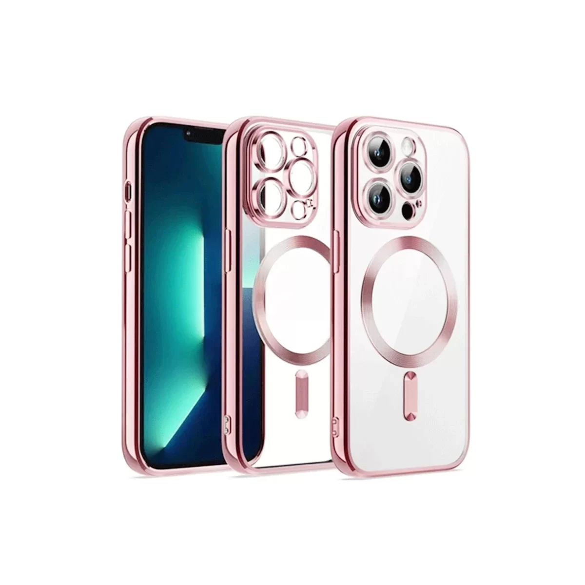 Newface Apple iPhone 15 Kılıf Kross Magneticsafe Kapak - Pembe