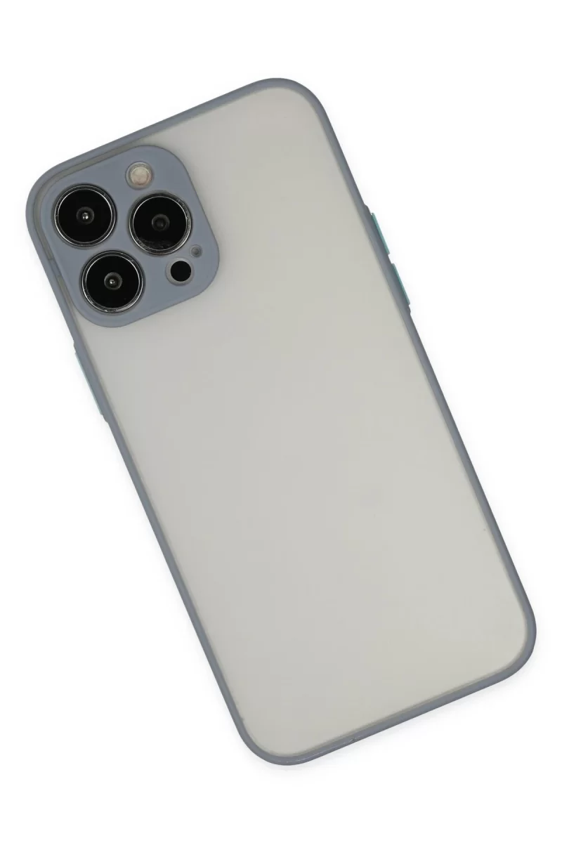 Newface Apple iPhone 14 Pro Kılıf Montreal Silikon Kapak - Gri