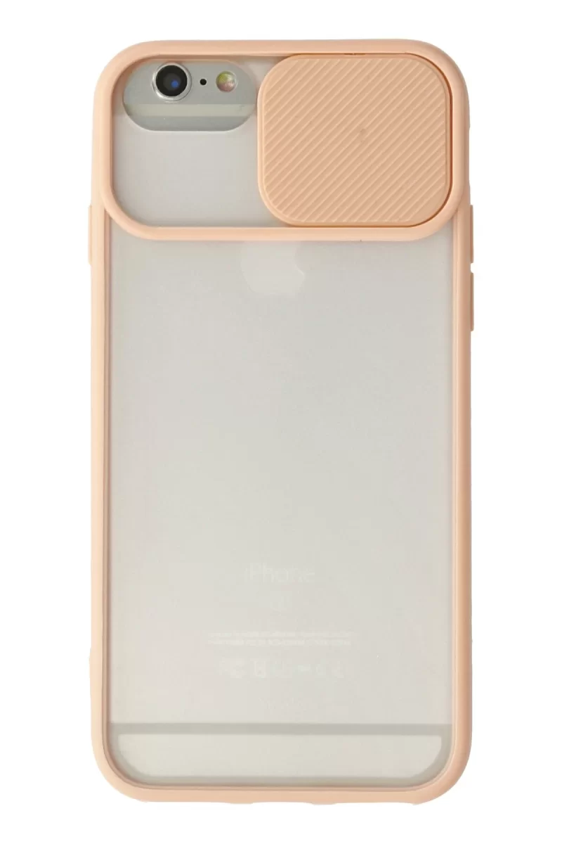 Newface Apple iPhone 6 Plus Kılıf Palm Buzlu Kamera Sürgülü Silikon - Pembe