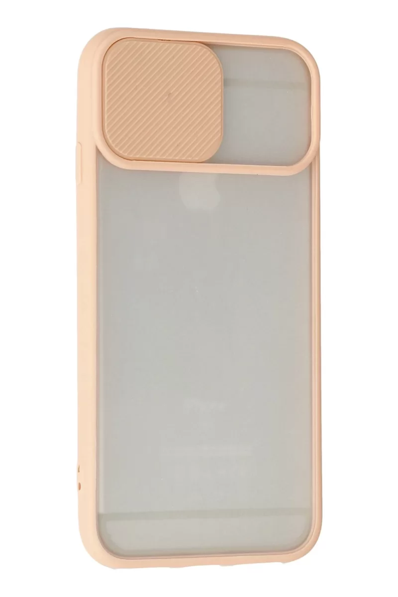 Newface Apple iPhone 6 Plus Kılıf Palm Buzlu Kamera Sürgülü Silikon - Pembe