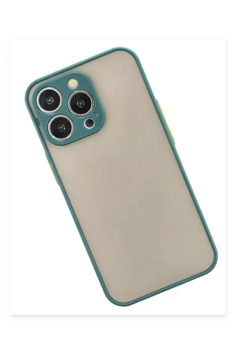 Newface Apple iPhone 15 Pro Kılıf Montreal Silikon Kapak - Yeşil