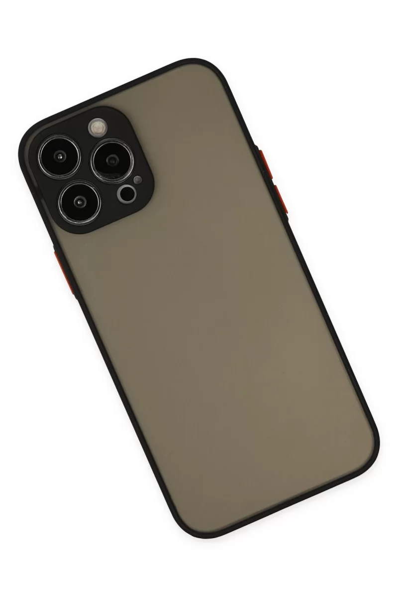Newface Apple iPhone 15 Pro Max Kılıf Montreal Silikon Kapak - Siyah