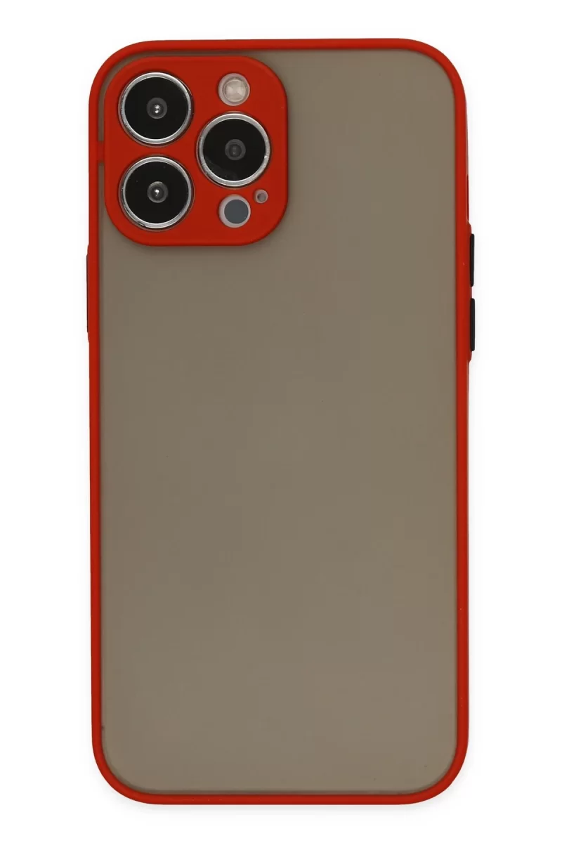 Newface Apple iPhone 15 Pro Kılıf Montreal Silikon Kapak - Kırmızı