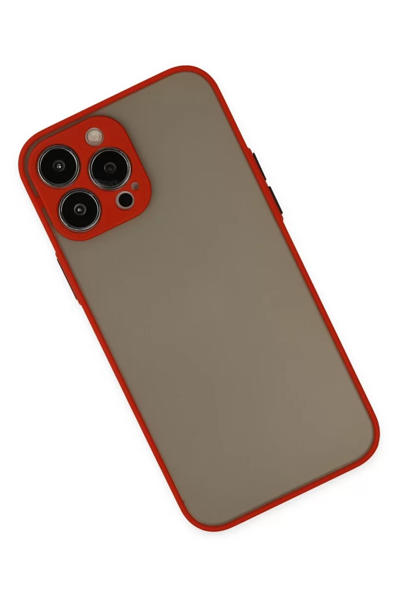 Newface Apple iPhone 15 Pro Kılıf Montreal Silikon Kapak - Kırmızı