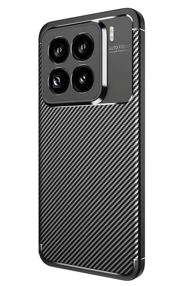 Newface Xiaomi Mi 15 Pro Kılıf Auto Focus Karbon Kapak - Siyah