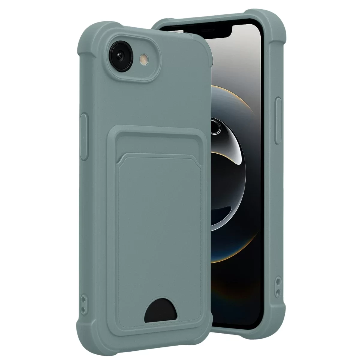 Newface Apple iPhone 16E Kelvin Kartvizitli Silikon - Açık Yeşil