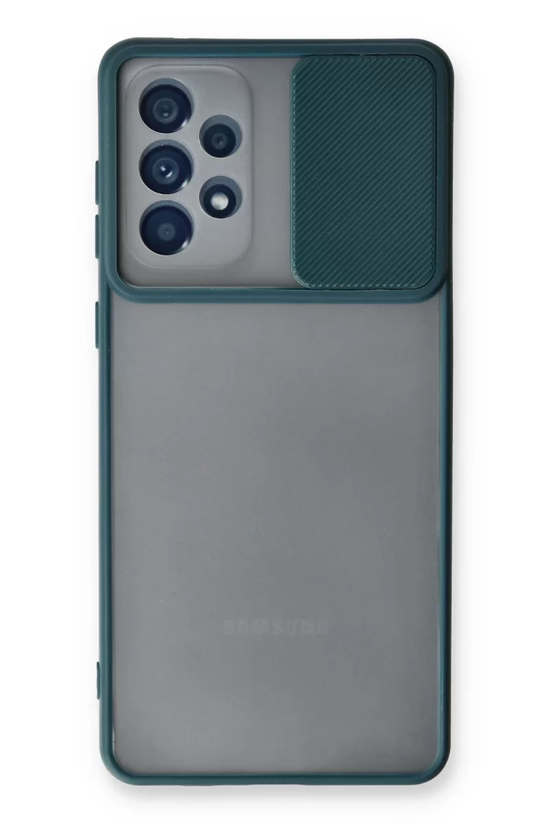 Newface Samsung Galaxy A33 5G Kılıf Palm Buzlu Kamera Sürgülü Silikon - Yeşil