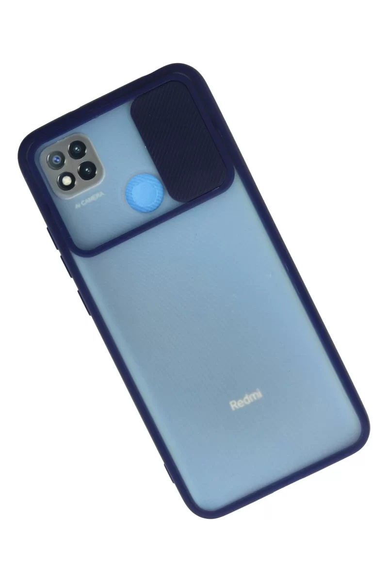 Newface Xiaomi Redmi 9C Kılıf Palm Buzlu Kamera Sürgülü Silikon - Lacivert