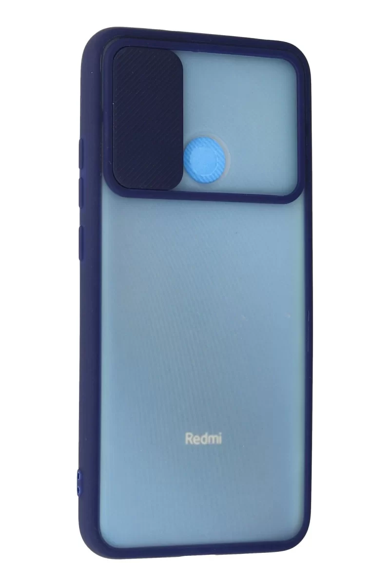 Newface Xiaomi Redmi 9C Kılıf Palm Buzlu Kamera Sürgülü Silikon - Lacivert