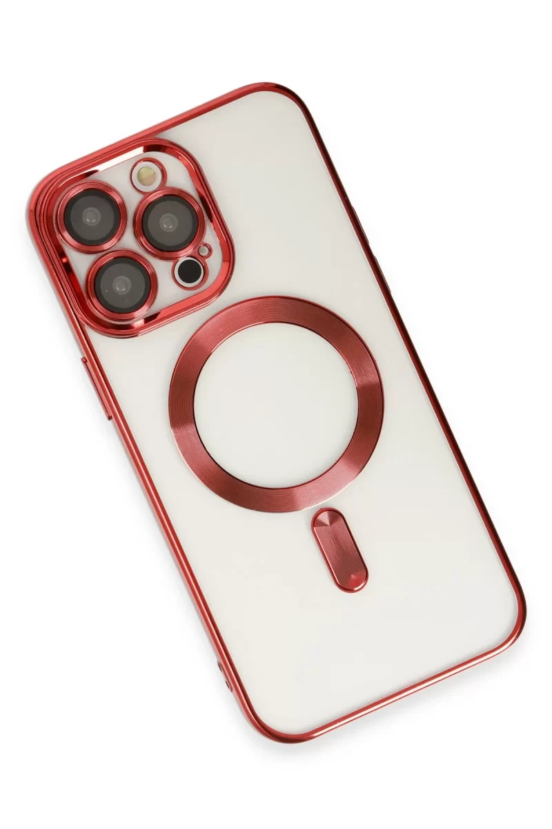 Newface Apple iPhone 15 Pro Kılıf Kross Magneticsafe Kapak - Kırmızı