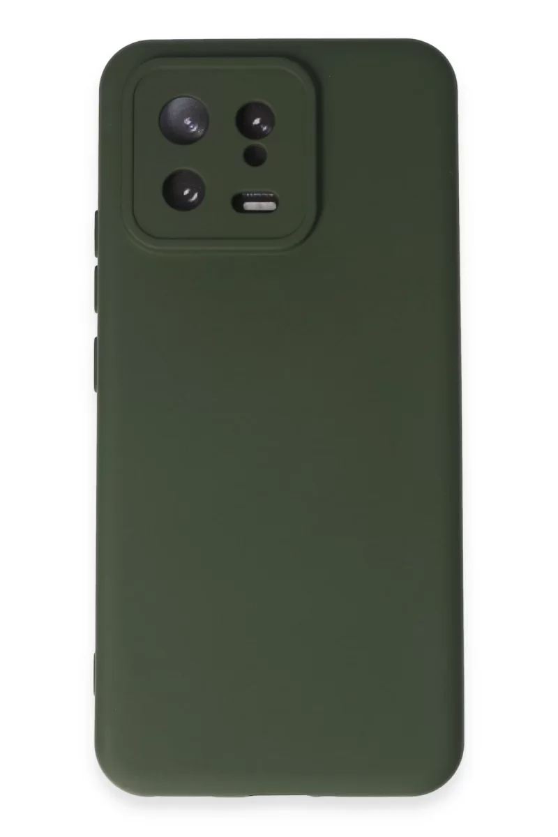 Newface Xiaomi Mi 13 Kılıf Nano içi Kadife Silikon - Koyu Yeşil