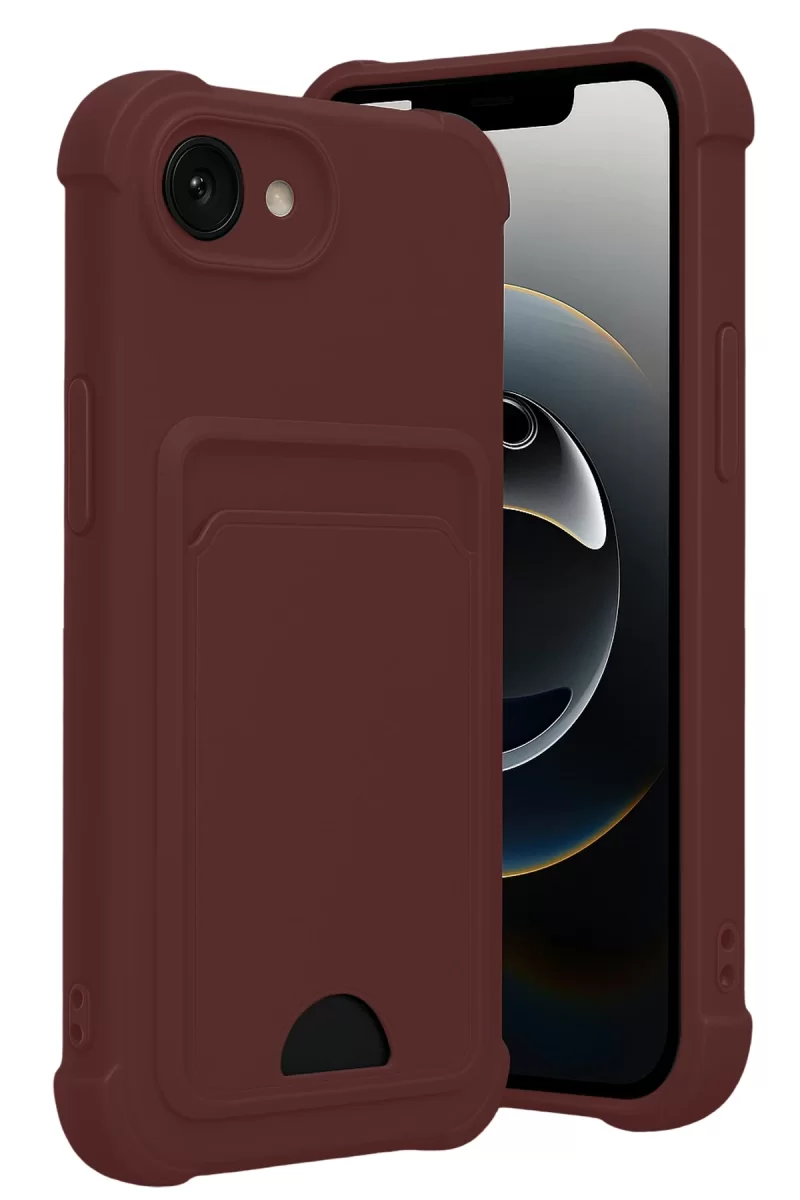 Newface Apple iPhone 16E Kelvin Kartvizitli Silikon - Bordo