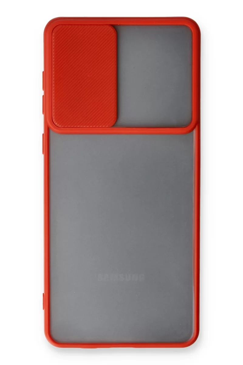 Newface Samsung Galaxy A33 5G Kılıf Palm Buzlu Kamera Sürgülü Silikon - Kırmızı