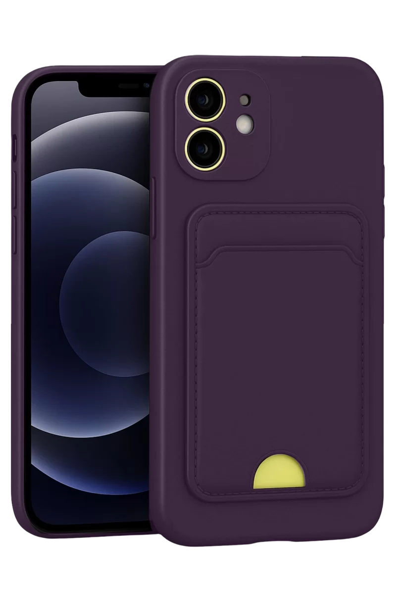 Newface Apple iPhone 11 Kılıf Kelvin Kartvizitli Silikon - Derin Mor