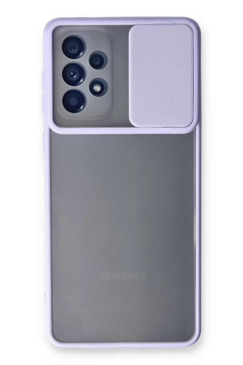 Newface Samsung Galaxy A33 5G Kılıf Palm Buzlu Kamera Sürgülü Silikon - Lila