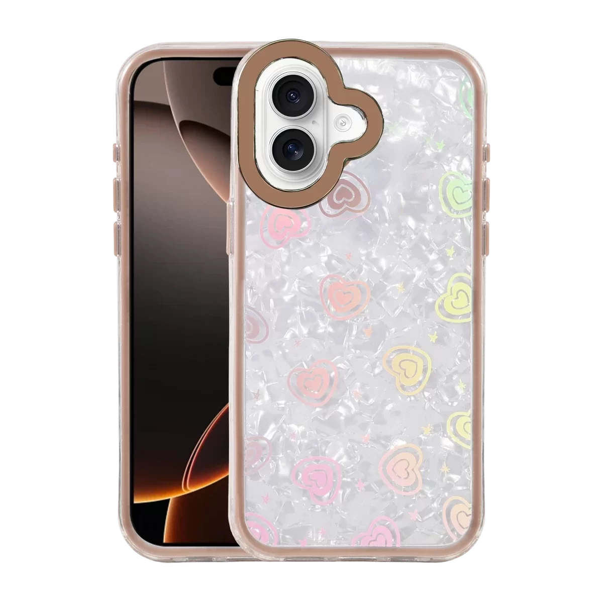 Newface Apple iPhone 16 Lumi Desenli Kapak - Çöl Titanyum