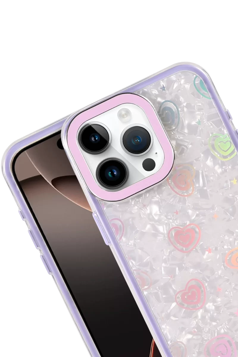 Newface Apple iPhone 15 Pro Lumi Desenli Kapak - Mor