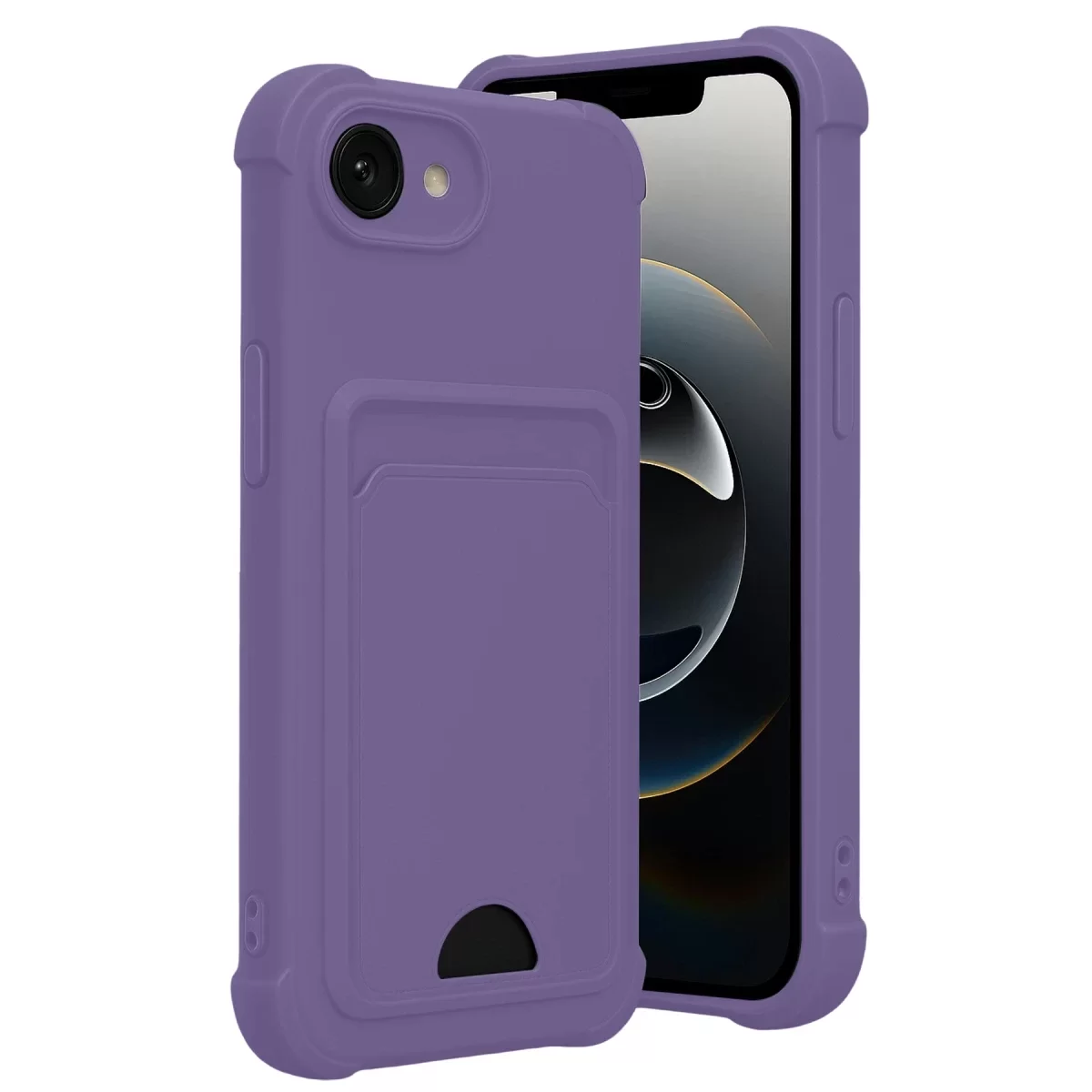 Newface Apple iPhone 16E Kelvin Kartvizitli Silikon - Lila