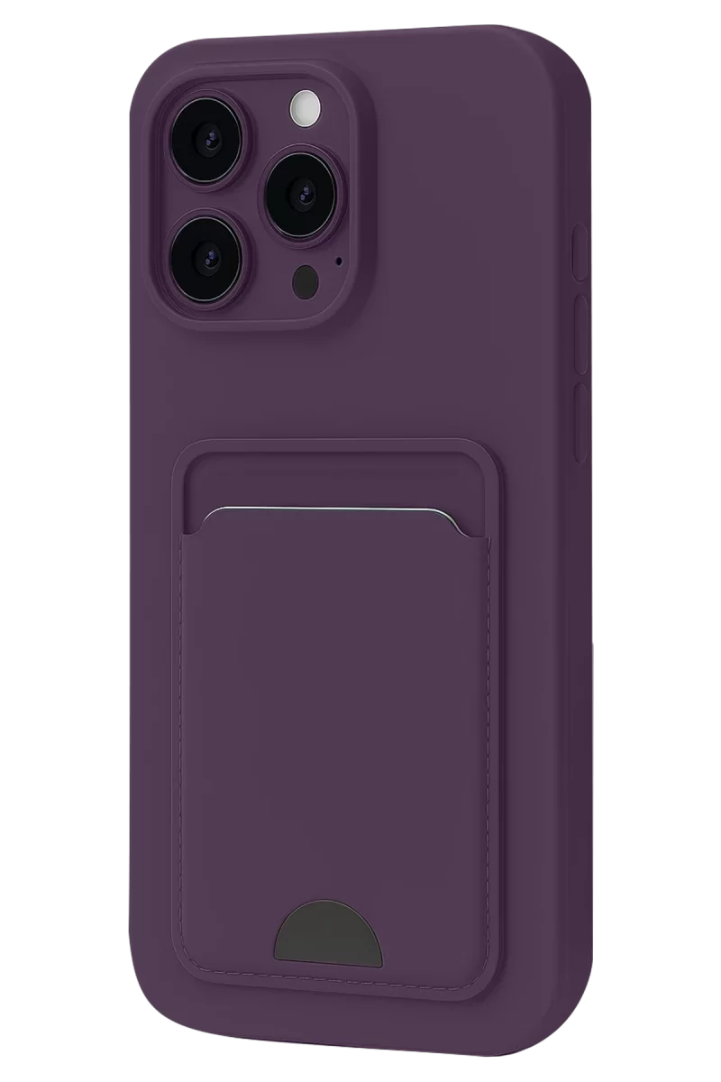 Newface Apple iPhone 16 Pro Kılıf Kelvin Kartvizitli Silikon - Derin Mor