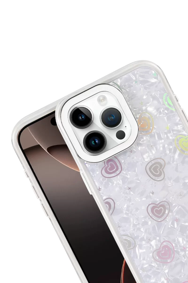 Newface Apple iPhone 16 Pro Lumi Desenli Kapak - Beyaz