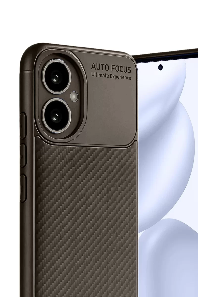 Newface Honor 400 Kılıf Auto Focus Karbon Kapak - Kahverengi