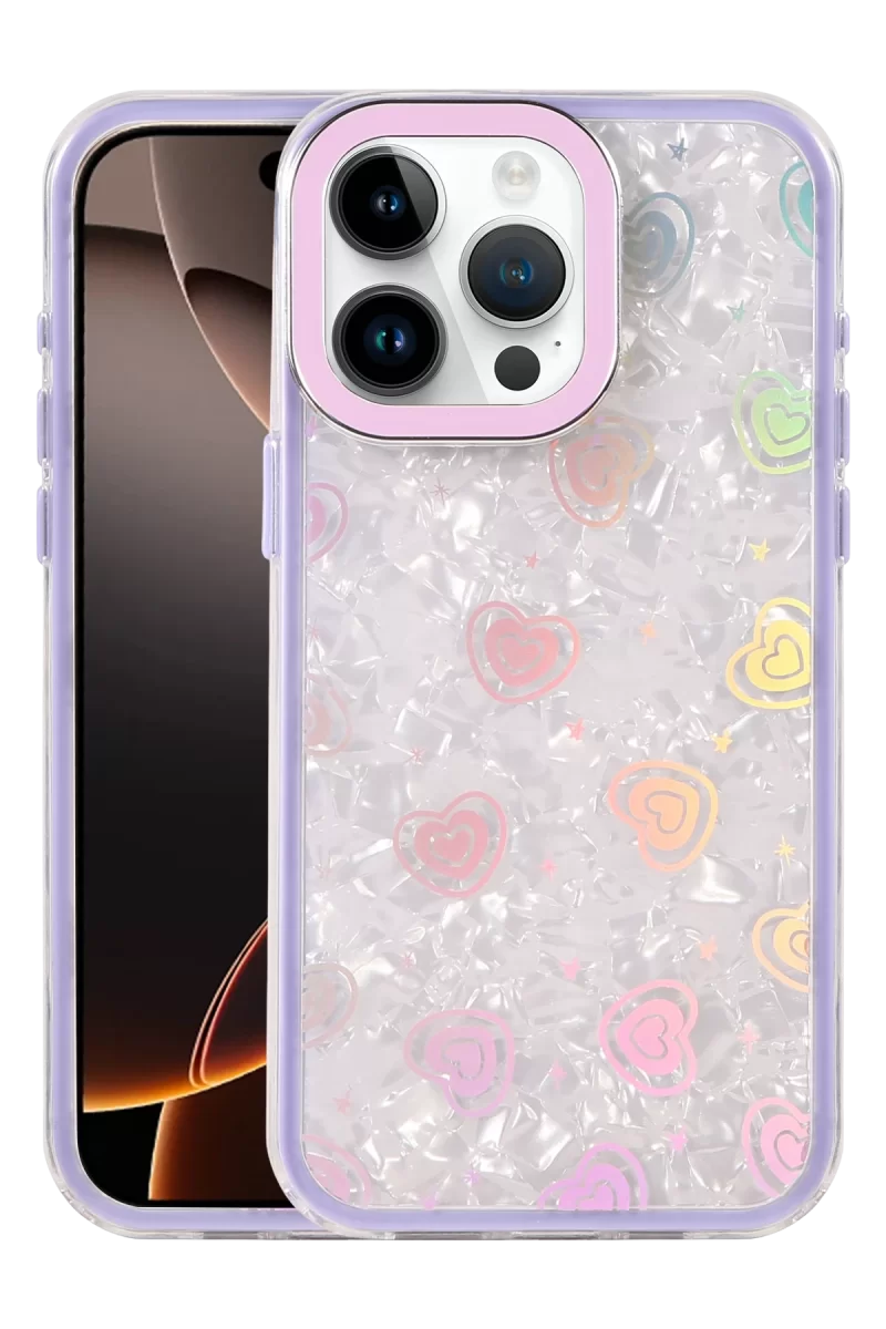 Newface Apple iPhone 16 Pro Lumi Desenli Kapak - Mor