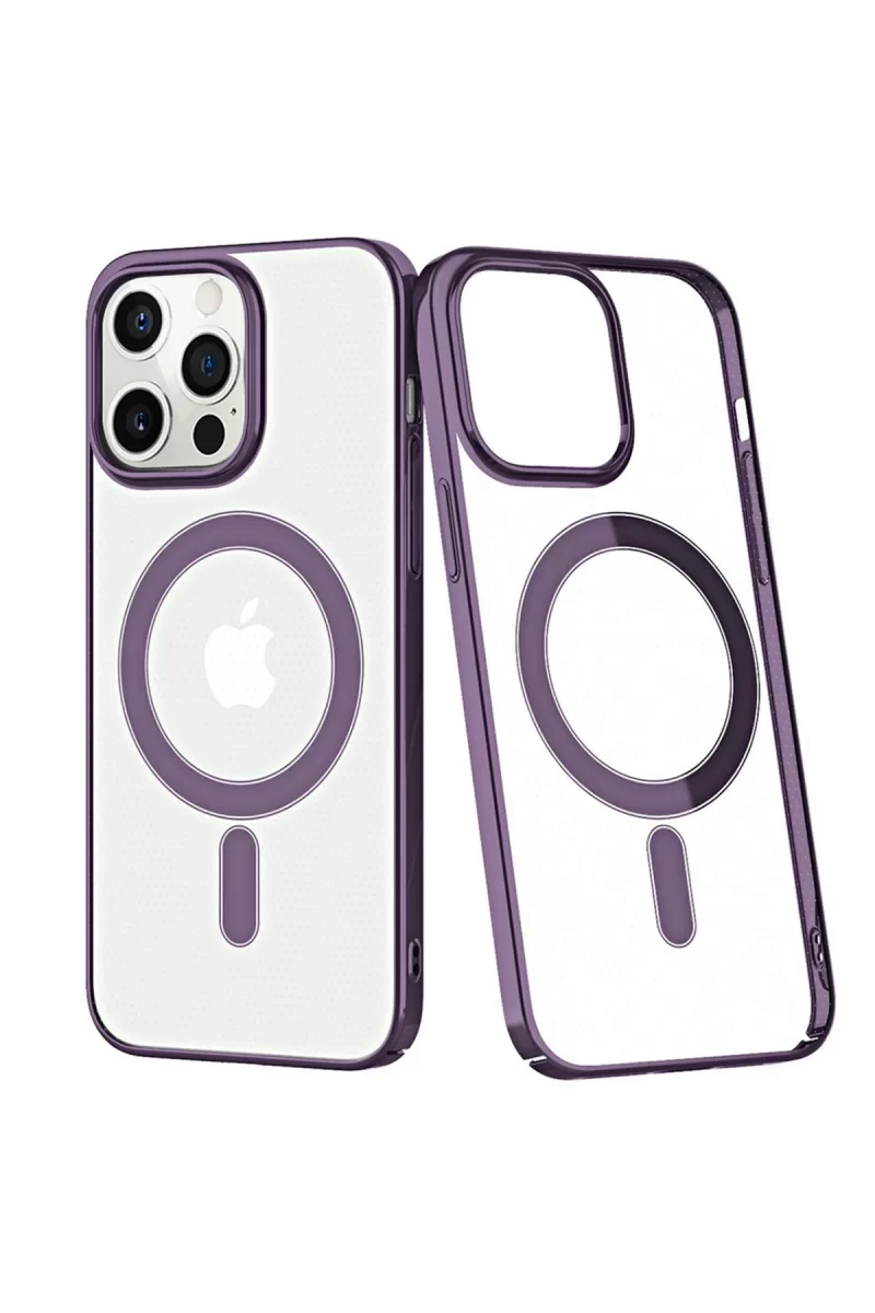 Newface Apple iPhone 13 Pro Max Kılıf Element Magneticsafe Sert Kapak - Derin Mor