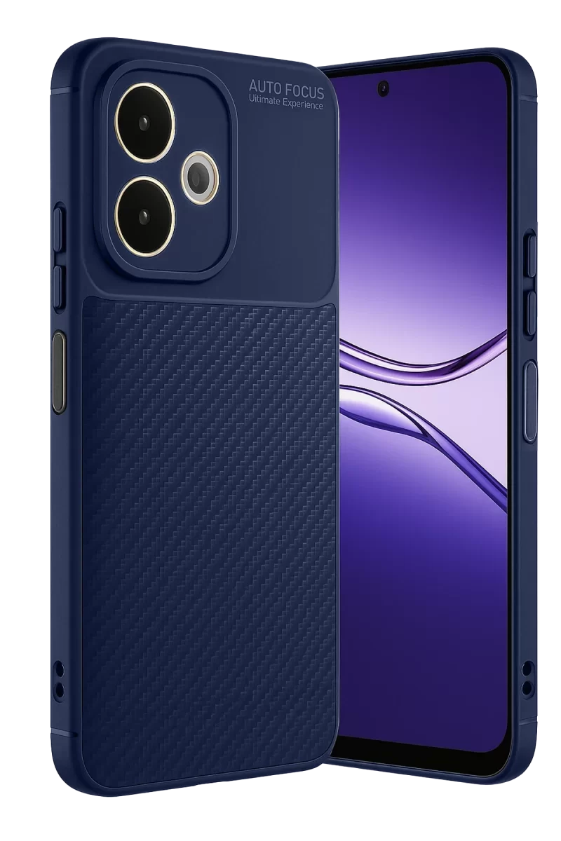 Newface Oppo A5 Pro 4G Kılıf Auto Focus Karbon Kapak - Lacivert