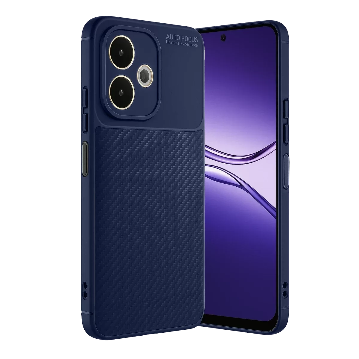 Newface Oppo A5 Pro 4G Kılıf Auto Focus Karbon Kapak - Lacivert