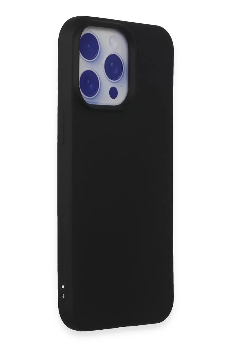 Newface Apple iPhone 15 Pro Max Kılıf Nano içi Kadife Silikon - Siyah