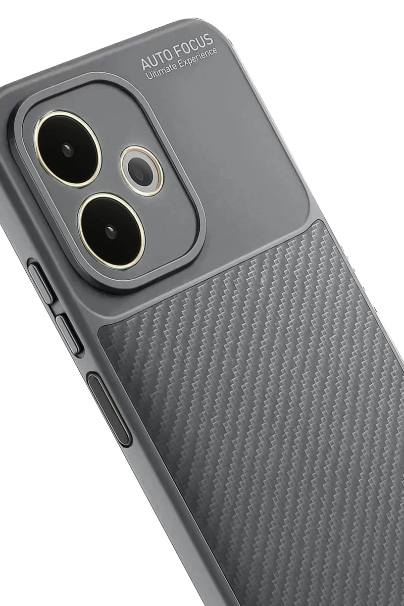 Newface Oppo A5 Pro 4G Kılıf Auto Focus Karbon Kapak - Gri