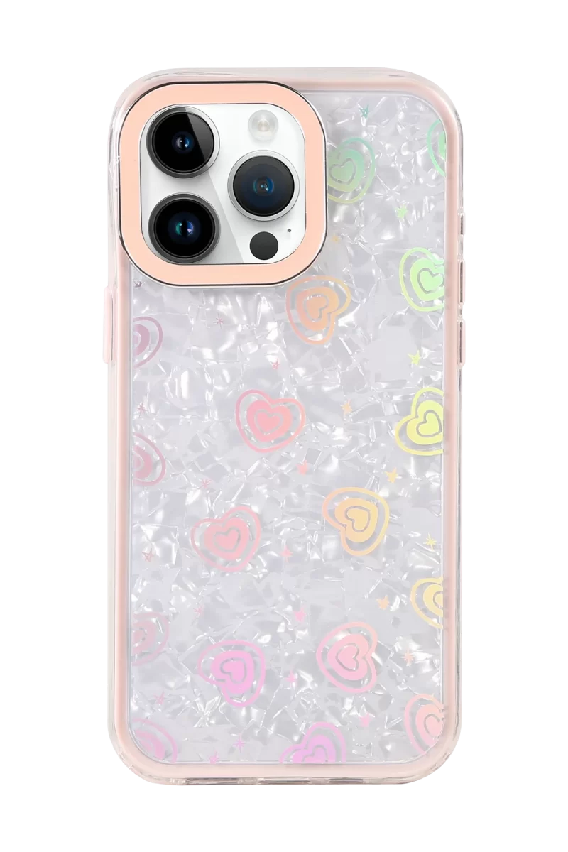 Newface Apple iPhone 15 Pro Max Lumi Desenli Kapak - Pembe