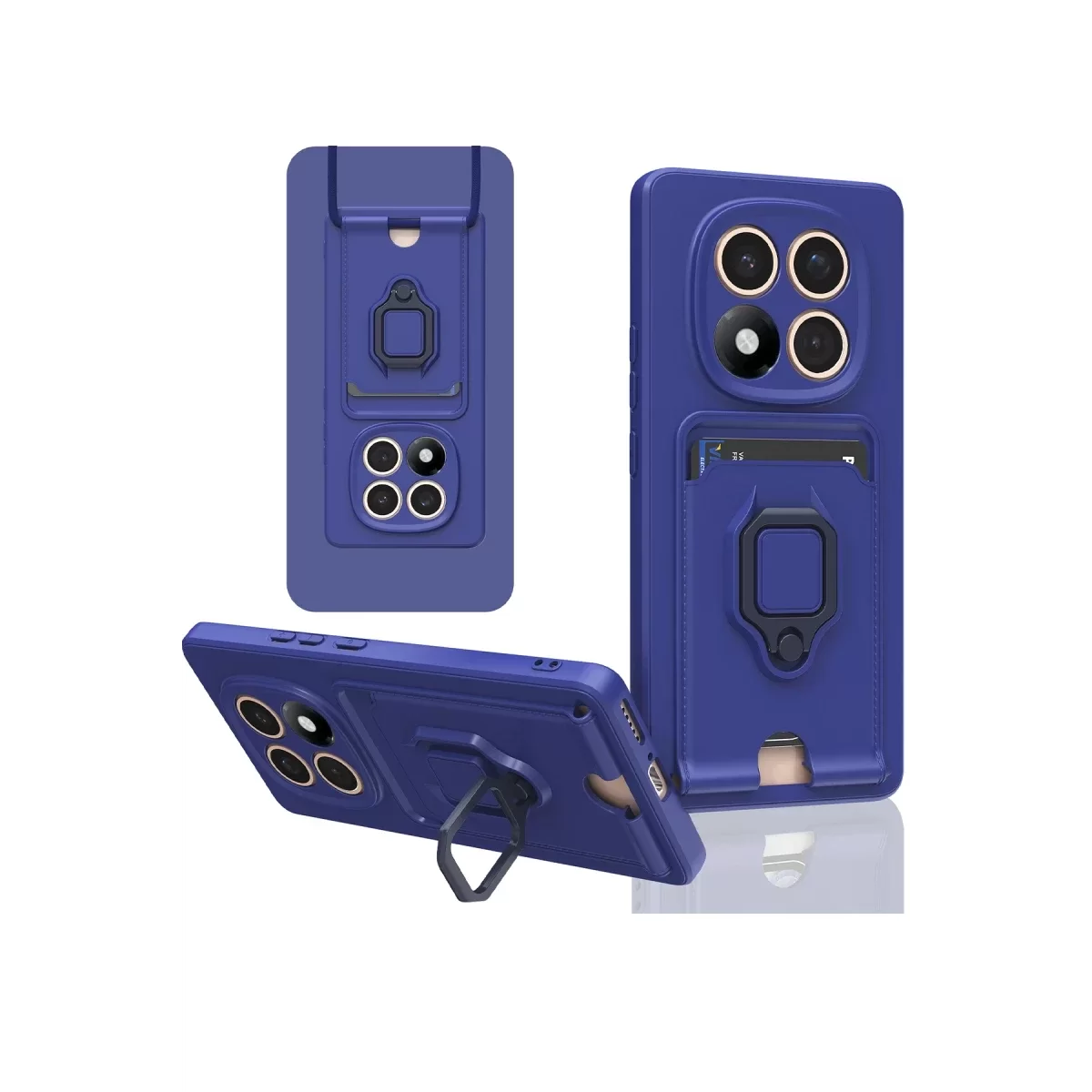 Newface Xiaomi Redmi Note 14 Pro 5G Kılıf Zuma Kartvizitli Yüzüklü Silikon - Lacivert