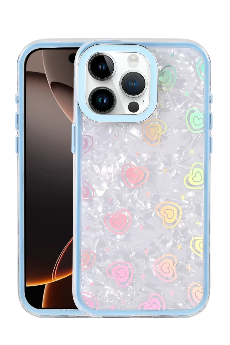 Newface Apple iPhone 16 Pro Max Lumi Desenli Kapak - Mavi